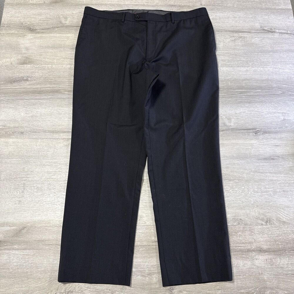 Blair Underwood Wool Dress Pants Men Black Pinstripe Size 40R